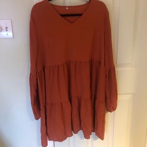 Cute tiered orange dress